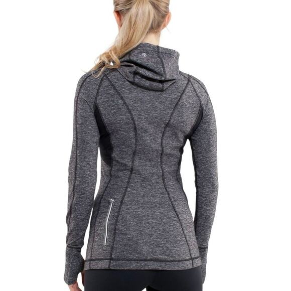Lululemon Run: Back On Track Heathered Black Pullover - 4 - Picture 5 of 7